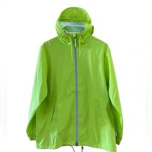 Rains Vibrant Green Hooded Raincoat